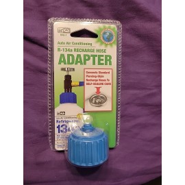 idq R-134a Recharge Hose Adapter Auto AC Convert Piercing Hose to Self-Sealing Cans