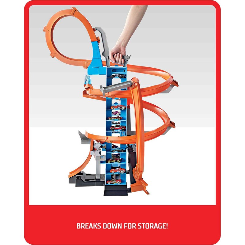 Hot Wheels Toy Car Track Set, Sky Crash Tower More