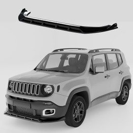 NARPES Front Bumper Lip Splitter Compatible with Jeep Renegade 2015-2018 Accessories Under Chin Spoiler Body Kit Add On Not for Trailhawk ABS Material Gloss Black