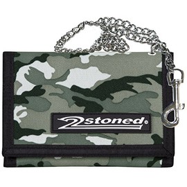 2Stoned Wallet Embroidered with Chain and Velcro Fastening Camo Gym Bag for Adults and Children, grey, m