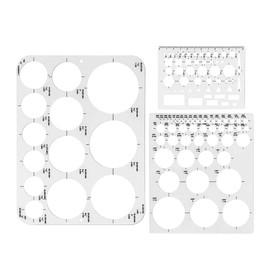 Circle Templates for Drawing - 3 Pack Drafting Stencils Measuring Tools, Circle Stencil, Round Stencil, Drawing Aid