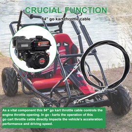 KT196 Throttle Cable 84 inch Compatible with Coleman KT196 Hisun HS200GK 196cc Throttle Line Go Kart Accessories Parts, 1 Pack