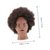 WOONEKY 1pc Real Hair Head Model Hairdressing Training Head Afro