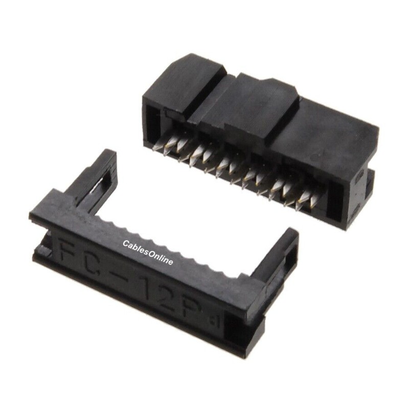 CablesOnline 10-Pack 12-Pin (2x6) Female IDC 2.54mm Pitch Connectors for