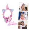 Operitacx Comfortable Protein Earmuffs Cat Ears Unicorn Horn Headset for