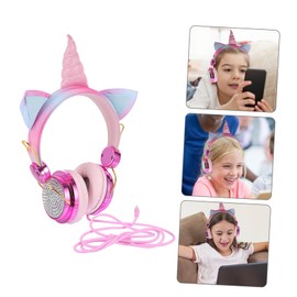 Operitacx Comfortable Protein Earmuffs Cat Ears Unicorn Horn Headset for Children and Adults for Gaming