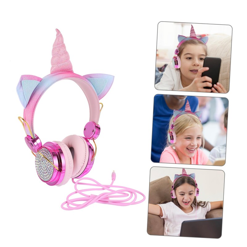 Operitacx Comfortable Protein Earmuffs Cat Ears Unicorn Horn Headset for