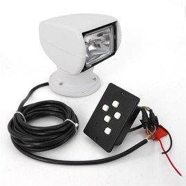 LIYUANJUN Search Light, Marine Spotlight 100W 12V Boat Remote Control Spot Light for Truck Fishing Boat Car 360° Rotating Portable Halogen Searchlight Luminous Flux 2500LM