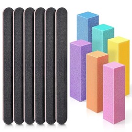 Triko Set de 12 piezas de Limas de Pulidores de Uñas, Limas para Uñas, Kit de Herramientas de Manicura y Pedicure Profesional, Pulidores en Bloque, Rectangulares para el Cuidado de Uñas