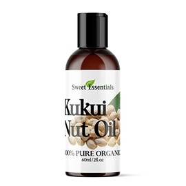 100% Organic Kukui Nut Oil | Imported From Hawaii | Various Sizes | 100% Pure | Cold-Pressed | Natural Moisturizer for Skin, Hair and Face | By Sweet Essentials (2 fl oz)