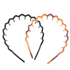 Toothed Hair Hoop 2PCS Toothed Headband, Tooth Comb Hairband Wavy Zigzag Headband Plastic Hair Hoops Zigzag Hair Band for Women Girls Fashion Hair Hoop