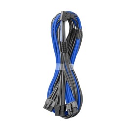 CableMod E-Series Pro ModMesh Sleeved 12V-2x6 12VHPWR 90° StealthSense PCIe Cable for EVGA G/G+ / P/P+ / T - Variant A (Black + Blue, 16-pin to Triple 8-pin, 60cm)
