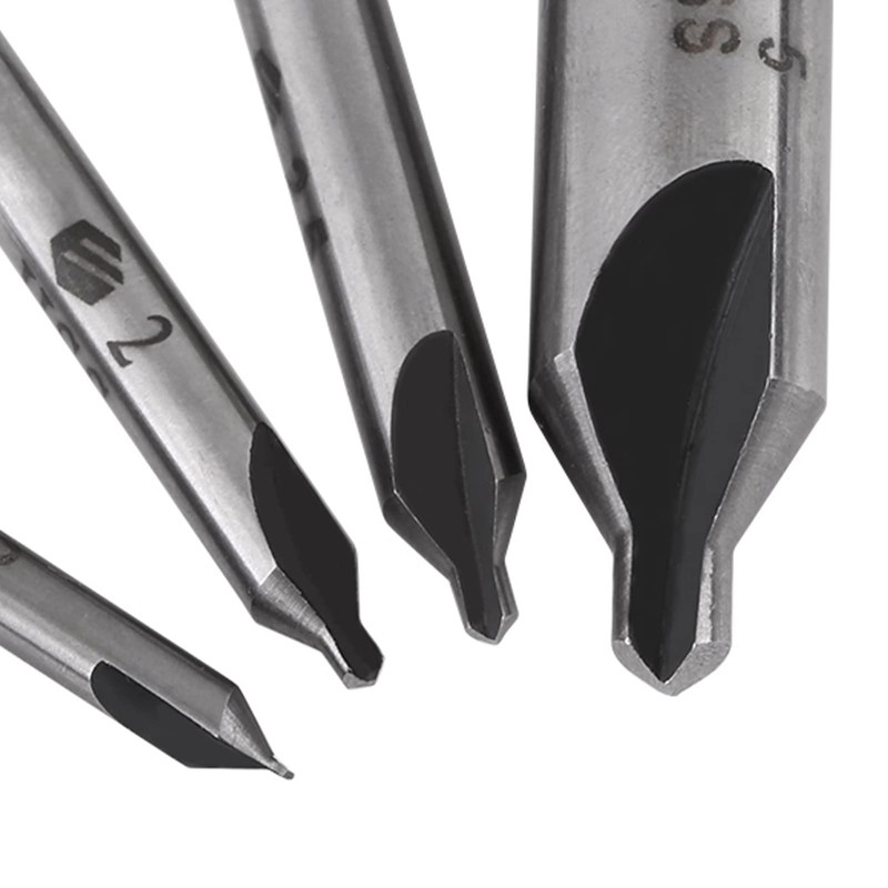Centring Drill Bit Set, 4 Pieces 60 Degree HSS 1/2/2.5/5