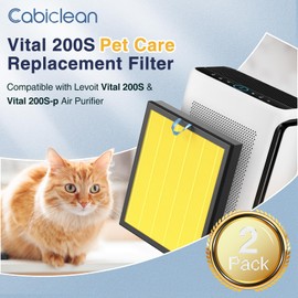Vital 200S-P Pet Care Replacement Filter for LEVOIT Vital 200S and Vital 200S-P Air Purifier, Vital 200S Pet Care Filter, Vital 200S-RF-PA (LRF-V201-YUS), Yellow, 2 Pack