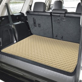 FH Group F16501BEIGE-32 Deluxe Heavy Duty Faux Leather Diamond Pattern Multi-Purpose Beige Automotive Cargo Liner fits most Cars, SUVs, and Trucks, 32 inches