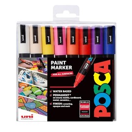 posca 153544848 - marcador de pintura a base de agua, 2,5 mm, varios colores (paquete de 16)