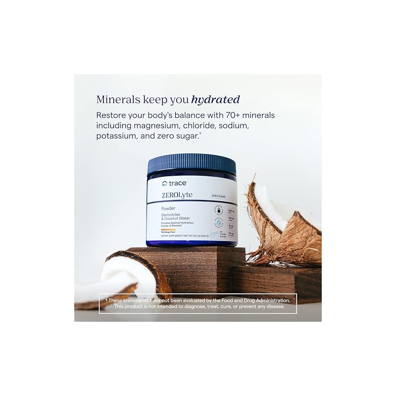 Trace Minerals Zerolyte Canister Electrolitos en Polvo 45 Servicios Sabor