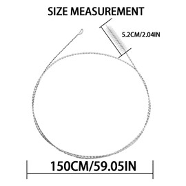 TORMEN 59 Inch Pipe Cleaning Long Brush 1.5m Flexible Drain Spring Portable Stainless Steel Long Brush Mouthpiece for Pipe (White)