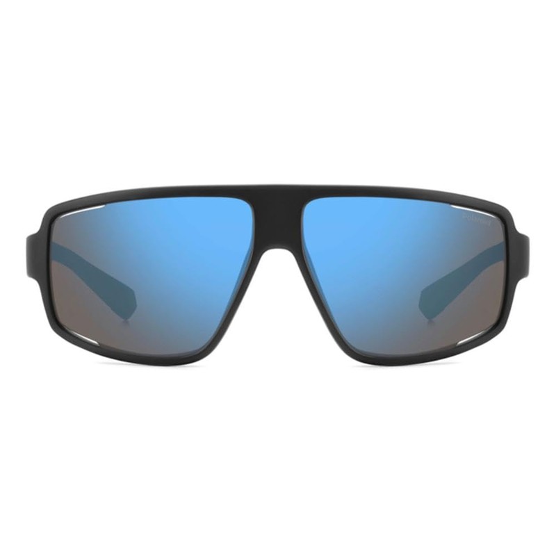Polaroid Men's Sunglasses, Matte Black Blue