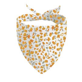 CENWA 1 Piece California Poppy Dog Bandana Golden Poppies Over the Collar Dog Bandana California Gift Poppy Lovers Gift (Poppy D)