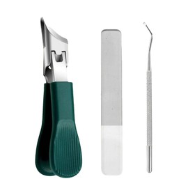Angled Nail Clippers - Wide Jaw Opening Anti-Splash Slanted Nail Clippers Set | Heavy Duty Pedicure Manicure Tool for Men Adults Women Seniors