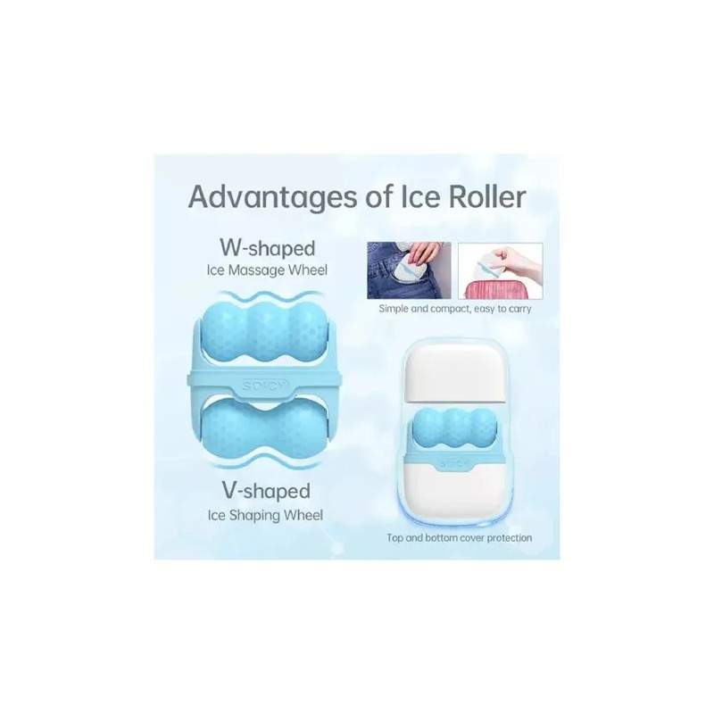 2 En 1 Rodillo Para Masaje Frio Facial Cara Arrugas