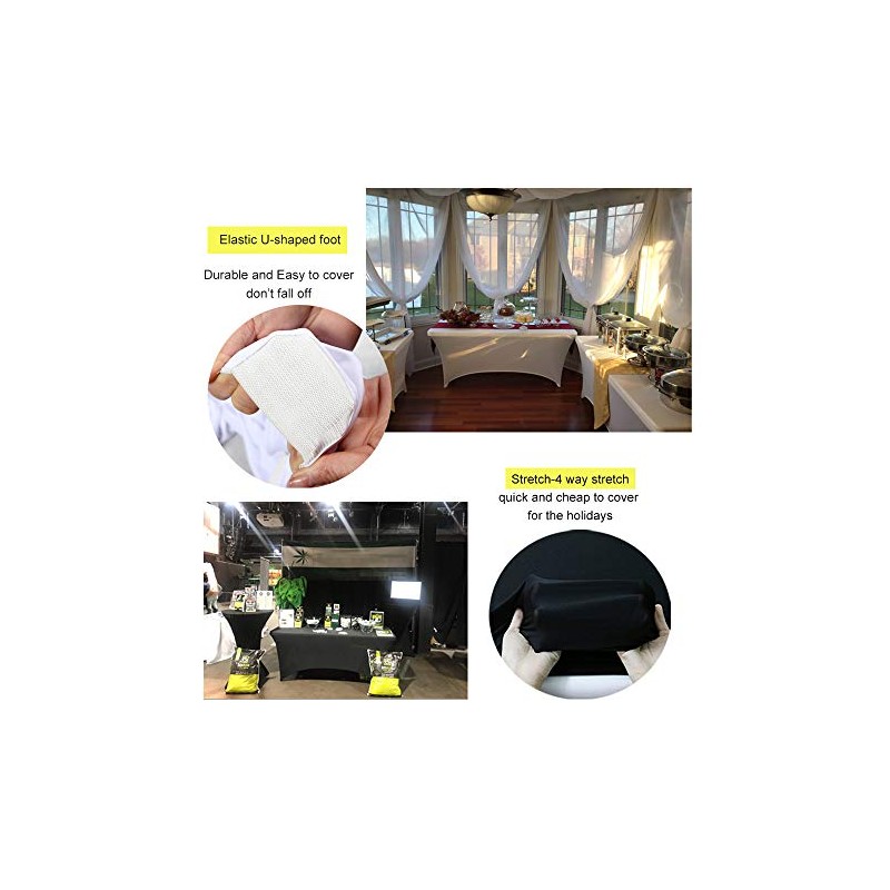 banquetbay Spandex Fitted Stretch Table Cover for 6ft Folding Table,