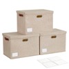 Roobyl 17" Large Collapsible Storage Bins with Lids, Stackable Closet
