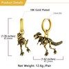 Women Mens 18K Godl Plated Punk Rock Dinosaur Skeleton Dangle