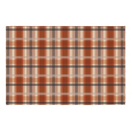 Fall Plaid Doormat Autumn Burnt Orange Buffalo Check Area Rugs 2x3 Farmhouse Thanksgiving Holiday Decorative Front Door Mat Washable Small Rugs for Entryway Bedroom Bathroom Laundry