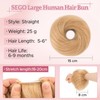 SEGO Larger Human Hair Bun, Real Hair Messy Bun Hairpieces