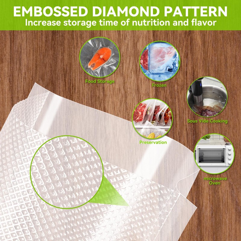 HytusCooking [6 Pack] Vacuum Sealer Bags Rolls, 3 Rolls 11"