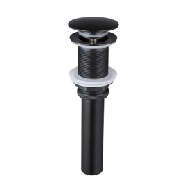 KES Bathroom Sink Drain Without Overflow Vessel Sink Lavatory Vanity Pop Up Drain Stopper Matte Black, All Metal Rustproof Brass and 304 Stainless Steel, S2008D-BK