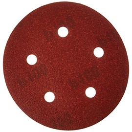 PORTER-CABLE 735501025 5-Inch Hook & Loop Sandpaper, 100 Grit with 5 Holes (25-Pack)