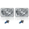 Octane Lighting 4X6 Diamond Crystal Clear Glass Lens Metal Headlight