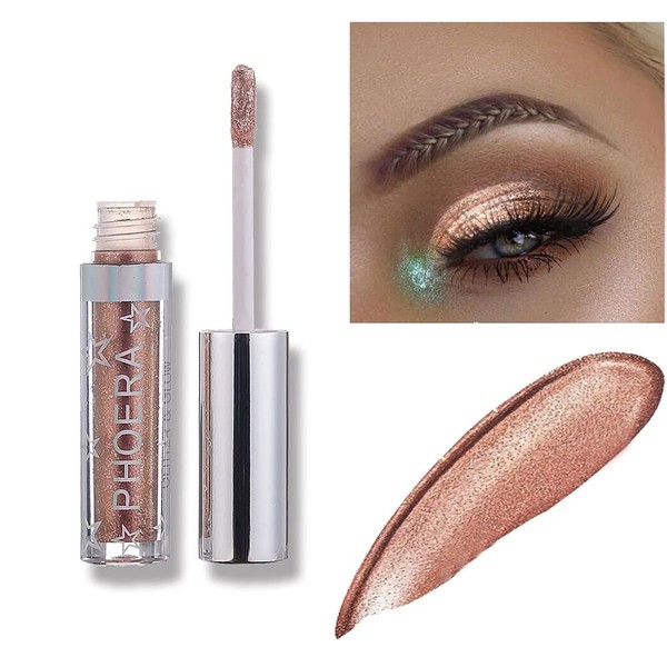 Glitter Eyeshadow，Makeup For Eyes Liquid Shimmer Sparkle Glow Light Colors Pencil Stick Shiny Long Lasting Waterproof Shining Eye Shadow Sets Metallic Pigments Metals Gloss Sparkling Pen Kit (A106)
