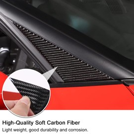 PIUGILH Soft Carbon Fiber A-Pillar Panel Cover Trim Kit, Outer Car Side Windshield A-Pillar Molding Trim Accessories for Corvette C6 2005-2013, 2Pcs (Windshield A-Pillar Triangle Panel Trim - Black)