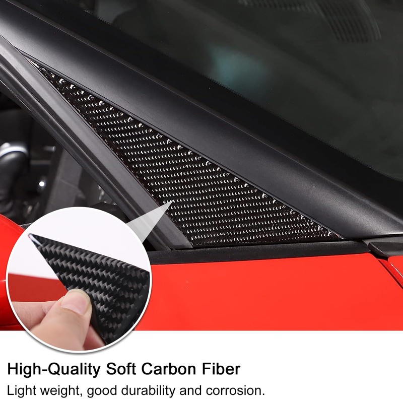 PIUGILH Soft Carbon Fiber A-Pillar Panel Cover Trim Kit, Outer