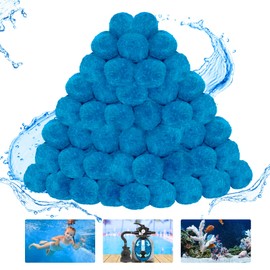 WLLEYAY 4 lbs Pool Filter Balls, New Upgrade Efficient Swimming Pool Filter Sand Alternative, Reusable Eco-Friendly Blue Filter Media Balls, Replace 150 lbs Filter Sand, Lasts for Several Seasons