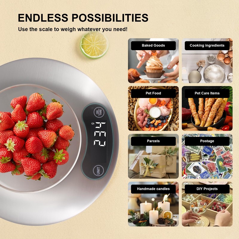 High Precision Food Cooking Scale Digital Kitchen Scale Touch Button