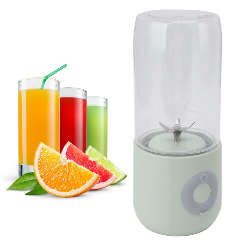 Electric USB Juicer Blender Green 6 Leaf Blades 1300mAh 500ml