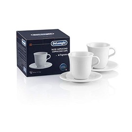 De'Longhi DLSC309 Porcelain Cappuccino Cup & Saucer, Set of 2