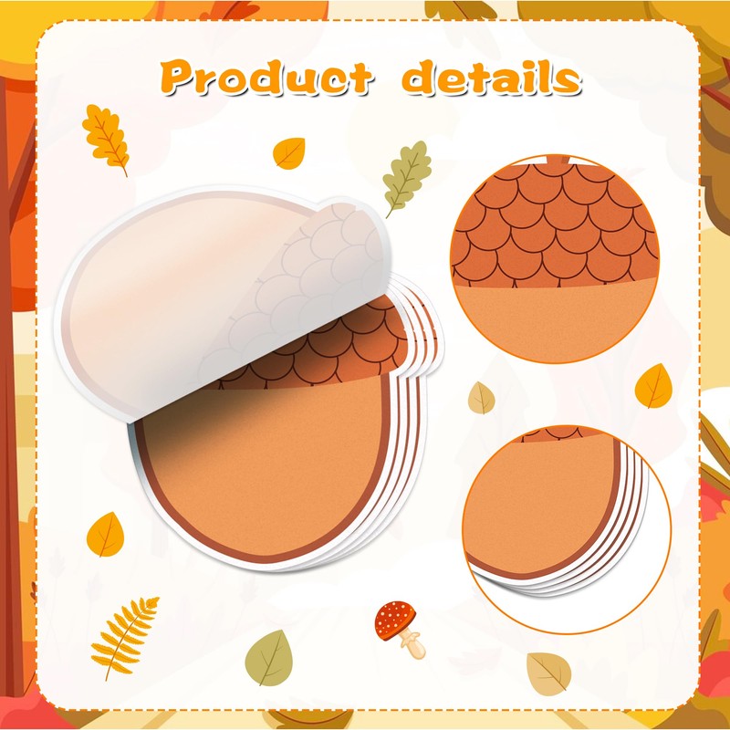 240Pcs Fall Sticky Notes Thanksgiving Sticky Notes, Turkey Pumpkin Squirrel