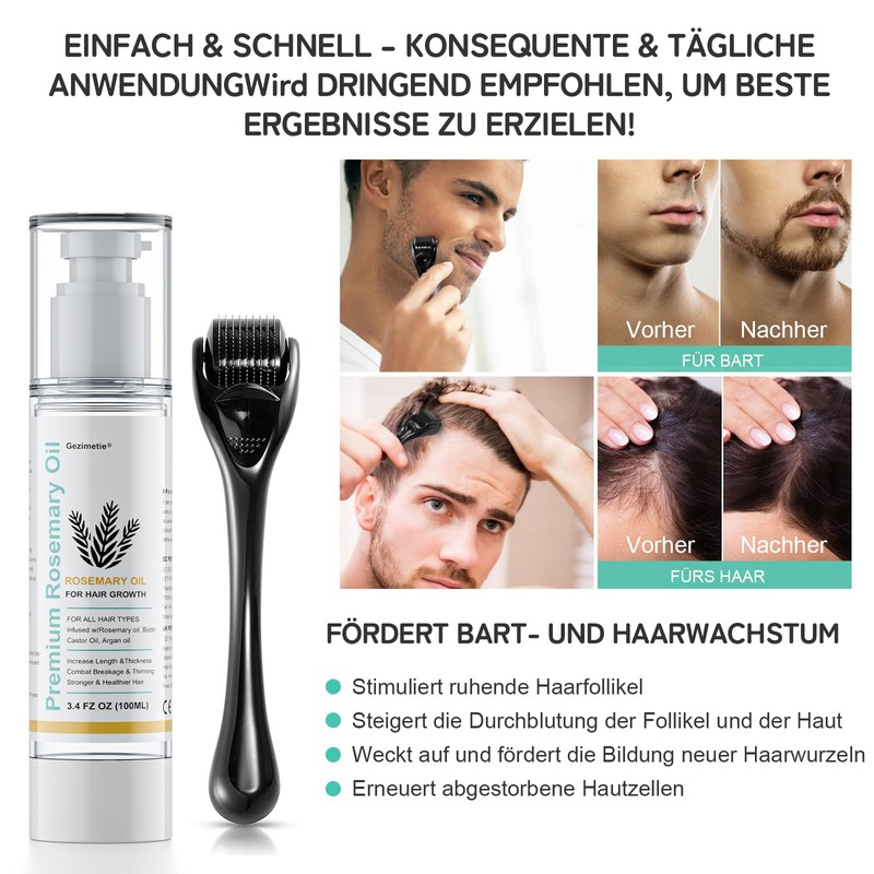 Gezimetie Rosemary Oil Hair, Dermaroller Hair