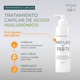 Miyuki - Tratamiento Capilar de cido Hialurnico para Uso diario que Hidrata, Aporta Elasticidad y Brillo - Ayuda a Reparar el Cabello Dbil Dando...   