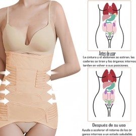 Faja Postparto cesarea,Fajas Postquirurgicas para Mujer,2 Piezas de Cinturón de Apoyo Parto y cinturón pélvico de Puro algodón,Soporte de Espalda,Faja Post Parto y Post Cesarea para Mujer y Maternidad