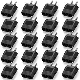 EBOOT Europe to USA Plug Adapter American Plug Adapters Plug Converter Travel Voltage Converter EU to Us Electrical Outlet Adapters Power Universal Outlet Adapter(Black, 20 Pack)