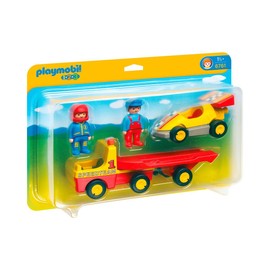 PlayMOBIL 6761 1.2.3 Tow Truck with Race Car, Fun Imaginative Role-Play, PlaySets Suitable for Children Ages 1.5+