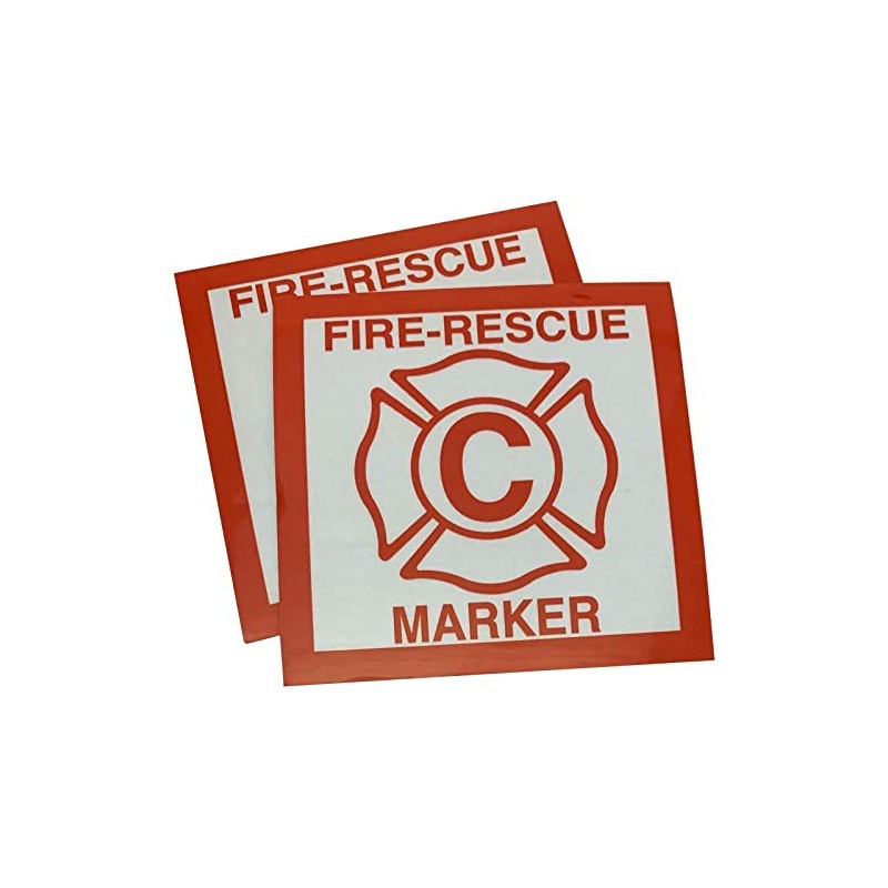 2 Pack Child Fire Rescue Marker Window Decals Alert Fireman