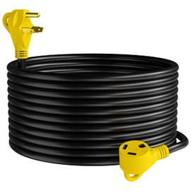 Leisure Cords 50 Ft 30 amp RV Power Extension Cord with LED Power Indictor - 30 Amp Male to 30 Amp Female Standard Plug (30 Amp - 50 Foot)